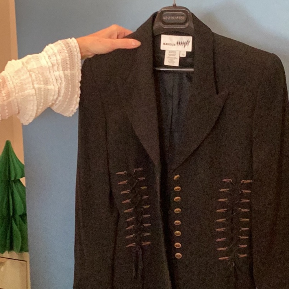 Maison Martin Margiela Black Blazer with Contrasting Stitch Detail